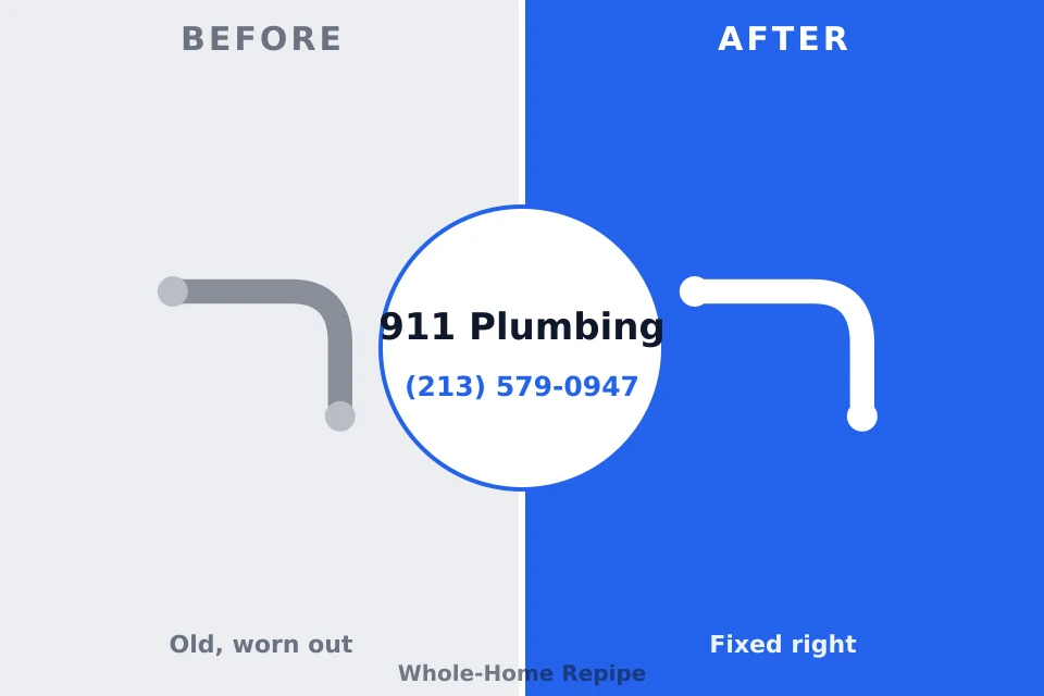 Before and after: plumbing repair Prospect Park, NJ